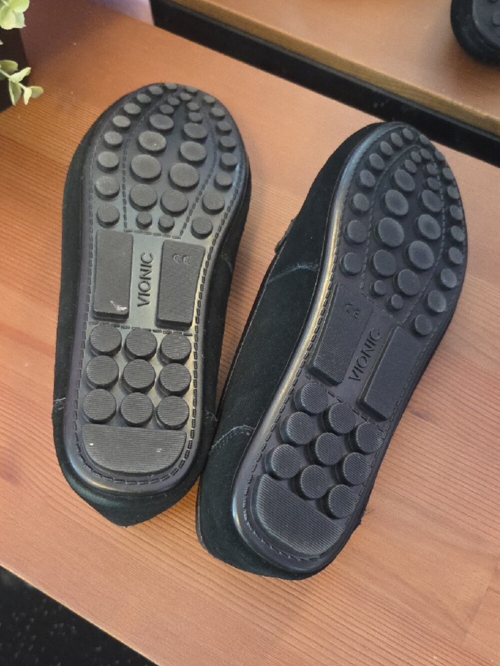 Vionic Black Suede Loafers with Silver Accent - Picture 4 of 5